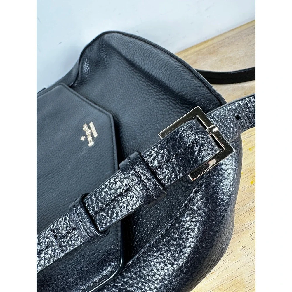 Kate Spade Black Pebbled Leather Spencer Court Lavinia Crossbody‎ Purse Classic